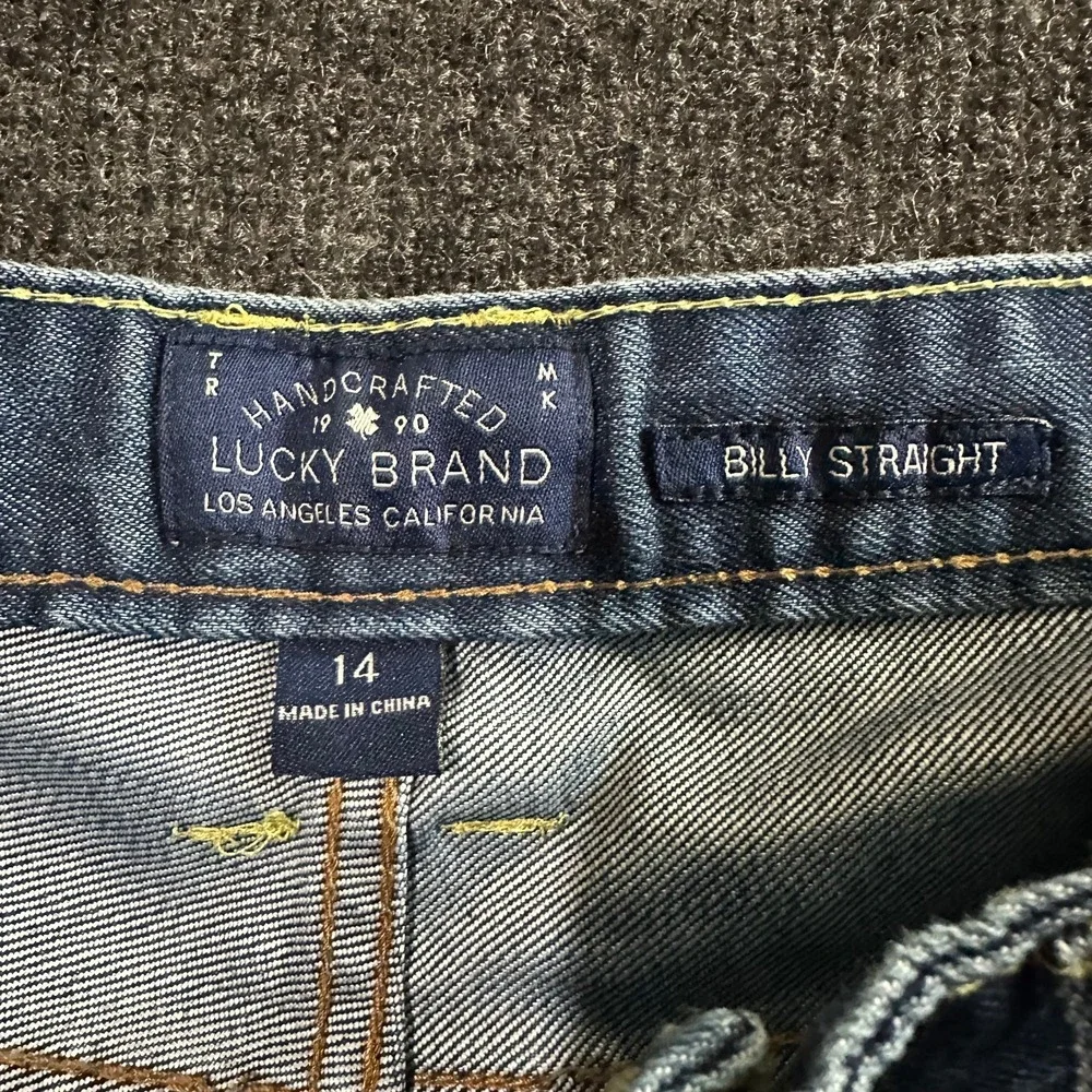 Lucky Brand Jeans Boys 14 (28x29) Blue Denim Classic Straight Stretch School NWT